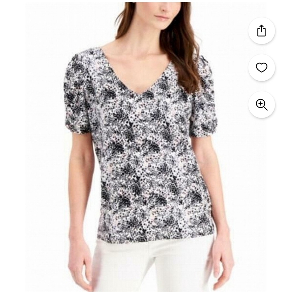 JPR Studio Ruched-Sleeve Top Deep Pacific Small - Picture 4 of 7